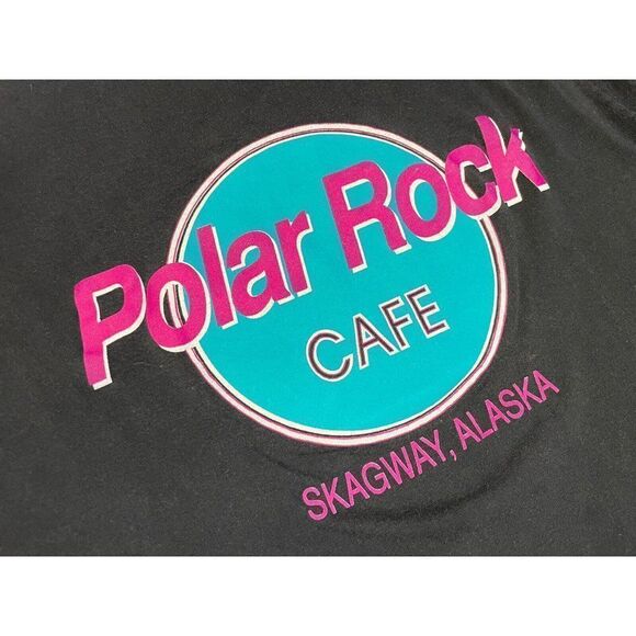 VINTAGE Polar Rock Cafe Skagway Alaska T-shirt Men Medium 90s Single Stitch - Picture 2 of 9